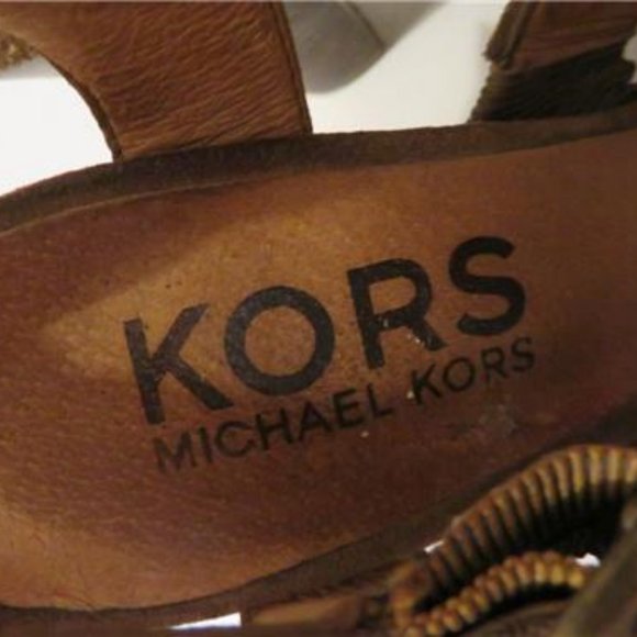 MICHAEL KORS BROWN SUEDE OPEN TOE SHOES SIZE 5 1/2 - Picture 6 of 6
